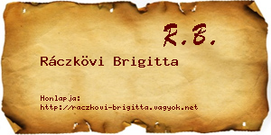 Ráczkövi Brigitta névjegykártya